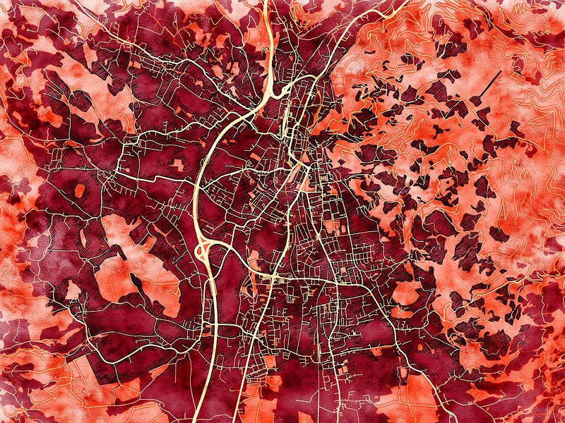 Kaart van Wolfsberg in de stijl 'Amber Autumn' van Maporia