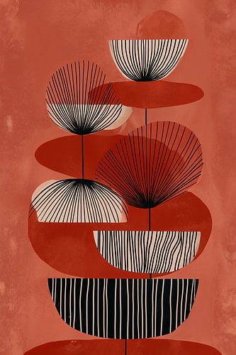 Abstract Japanese bowl shapes in Terracotta no. 1