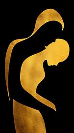 Embrace of a gold silhouette by TheXclusive Art