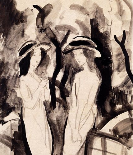August Macke,Twee meisjes tekening