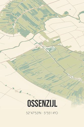 Vintage landkaart van Ossenzijl (Overijssel)