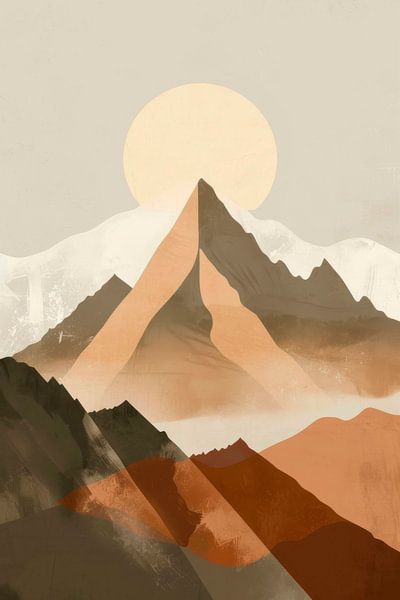 Horizon de montagne dans la lumière du soleil par Poster Art Shop