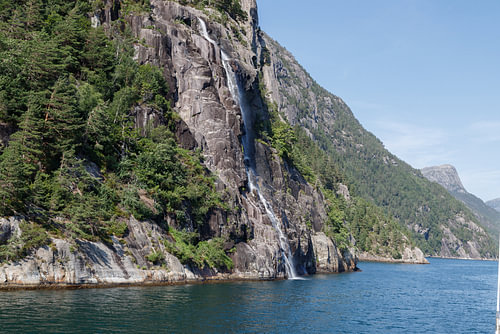 Waterfall on the Lysefjord in Norway