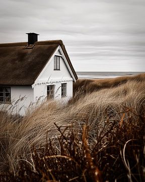 Huis in de duinen van fernlichtsicht
