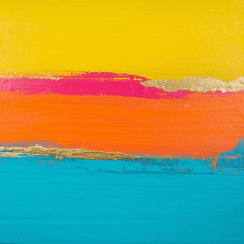 Farbenfrohe Abstraktion mit einem Hauch von Gold