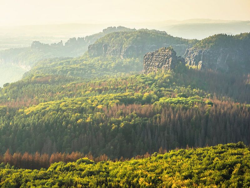 Kipphorn view, Saxon Switzerland - Elbe valley and Rauschenstein by Pixelwerk
