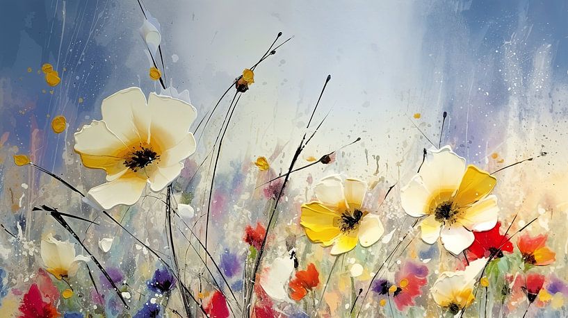 Peinture abstraite de fleurs par Dakota Wall Art