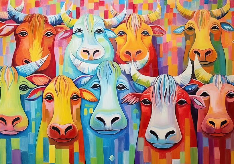 Merry Cows Quartett von ARTEO Gemälde