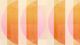 Mid Century Bauhaus Shapes Pink Peach IV