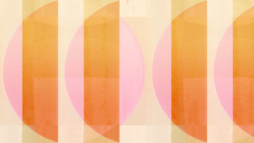 Mid Century Bauhaus Formen Rosa Pfirsich IV von FRESH Fine Art