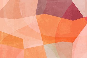 Calm Abstract in Orange, Terra, Lila von Dina Dankers