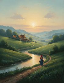 Sunrise Over Verdant Hills by Regan Frederick
