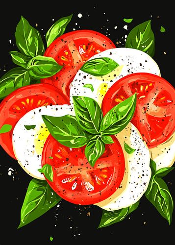 Frisse caprese salade met basilicum