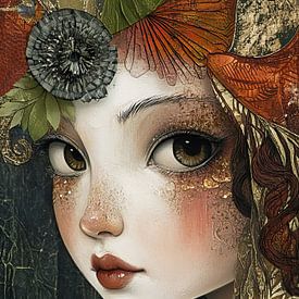 Golden Autumn Woman by ARTEO Paintings