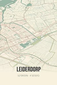 Vieille carte de Leiderdorp (Hollande du Sud) sur Rezona