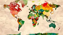 carte du monde excentrique sur PixelPrestige