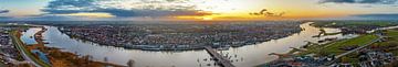 Kampen panorama sunset over the river IJssel during winter by Sjoerd van der Wal Photography