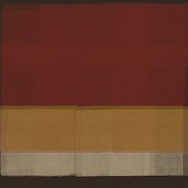 Brick red, yellow, white. Abstract colorful painting inspired by Mark Rothko by Dina Dankers