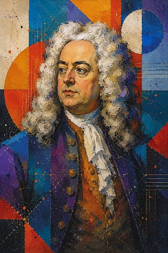 Componist Georg Friedrich Händel schilderij.