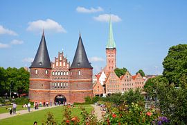 Holstentor, Lübeck, Sleeswijk-Holstein, Duitsland, Europa van Torsten Krüger