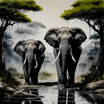 Twee olifanten van S.AND.S