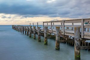 Alte Seebrücke in Zingst bei Sonnenuntergang