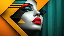 Geometrische Eleganz im Farbspiel von Klaus Tesching - Art-AI