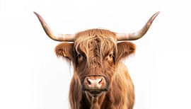 Schotse hooglander koe wit panorama van TheXclusive Art