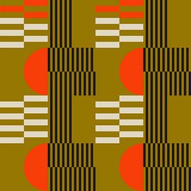 Funky retro geometric 1. Modern abstract art in bright colors. by Dina Dankers