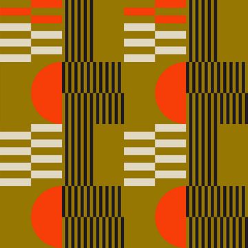 Funky retro geometrische 1. Moderne abstracte kunst in heldere kleuren. van Dina Dankers