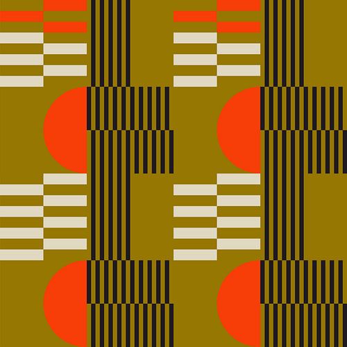 Funky retro geometrische 1. Moderne abstracte kunst in heldere kleuren.