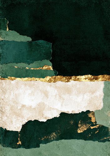 Smaragdgroene lagen met bladgoud