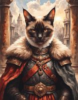 Siamese cat as a knight