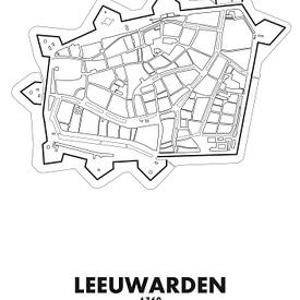 Plan de la ville de Leeuwarden 1760 sur STADSKAART