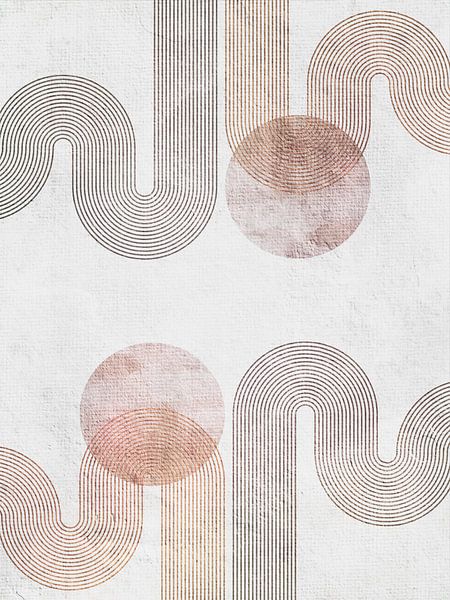 Japandi Curves Modern Abstract Geometric Organic by Mad Dog Art
