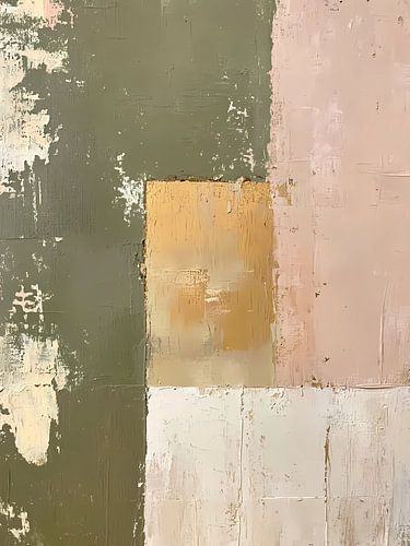 Abstrakte Kunst mit rosa-grüner Textur