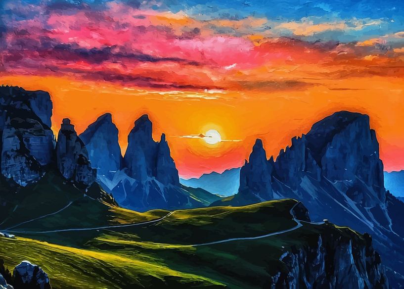 Sunrise Over The Cinque Torri Rock Italy 2 by MIROKKU