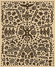 Ancient Spirit Tree Hand Eyes Art by RAMYHEFNY-GALLERY