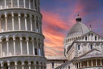 Schiefer Turm von Pisa mit Dom im Hintergrund von Animaflora PicsStock