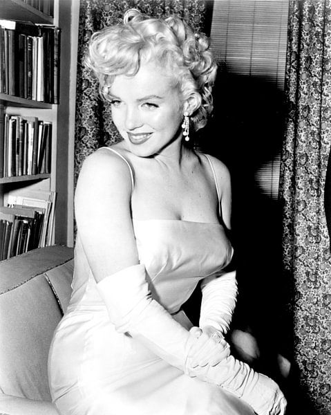 Marilyn Monroe tijdens een feestje in 1955 van Bridgeman Images