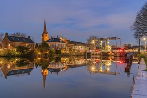 Koudekerk aan den Rijn - Église et pont sur le Vieux Rhin sur Frank Smit Fotografie