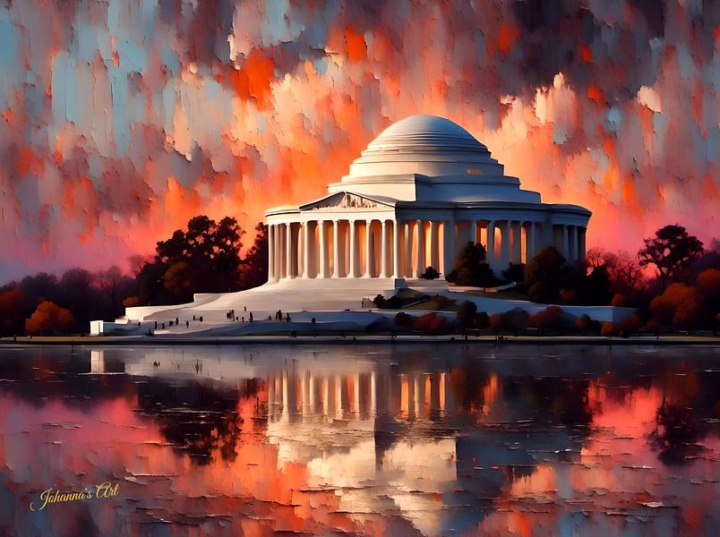 Jefferson Memorial, Washington DC, United States at sunset by Johannas Art Creations