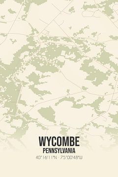 Vintage landkaart van Wycombe (Pennsylvania), USA. van MijnStadsPoster