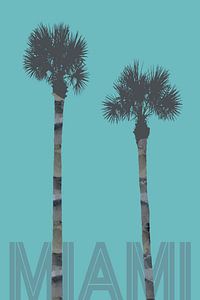 Graphic Art PALM TREES MIAMI | turquoise
