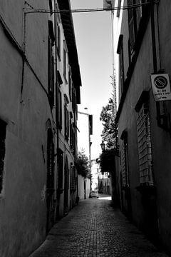 Toskana Italien Lucca Downtown schwarz und weiß
