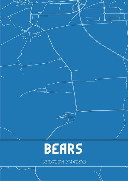 Blueprint | Map | Bears (Fryslan) by Prints of Place