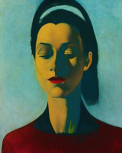 Portret van een jonge dame met blauwe haarband