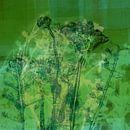 Abstrakte botanische Kunst. Blumen in grünen Farben. von Dina Dankers Miniaturansicht
