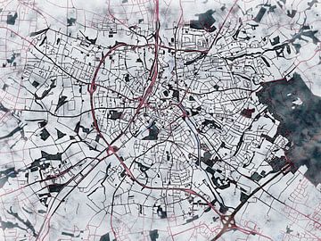 Kaart van Herford in de stijl 'White Winter' van Maporia