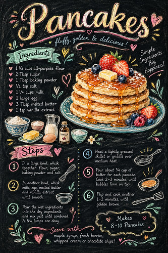 Pancakes – Classic Chalkboard Recipe